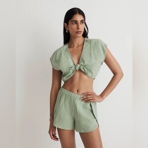 Madewell Lightestspun Cover-Up Shorts, Gatehouse Green, Size XXL